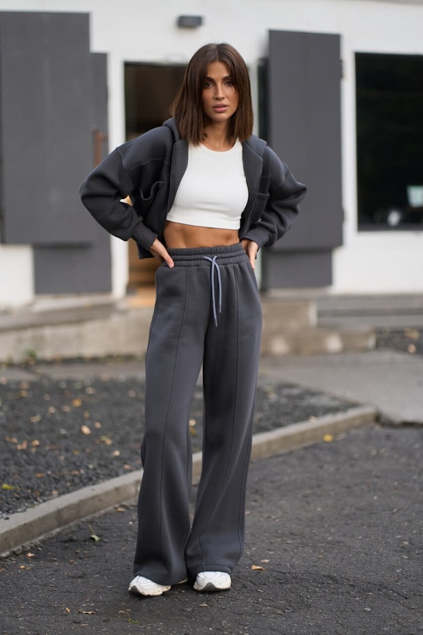 Warm women's tracksuit SOPHIA graphite